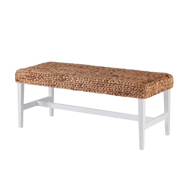 SEI Furniture Terraza White Woven Coffee Table Bench