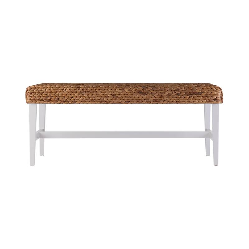 SEI Furniture Terraza White Woven Coffee Table Bench
