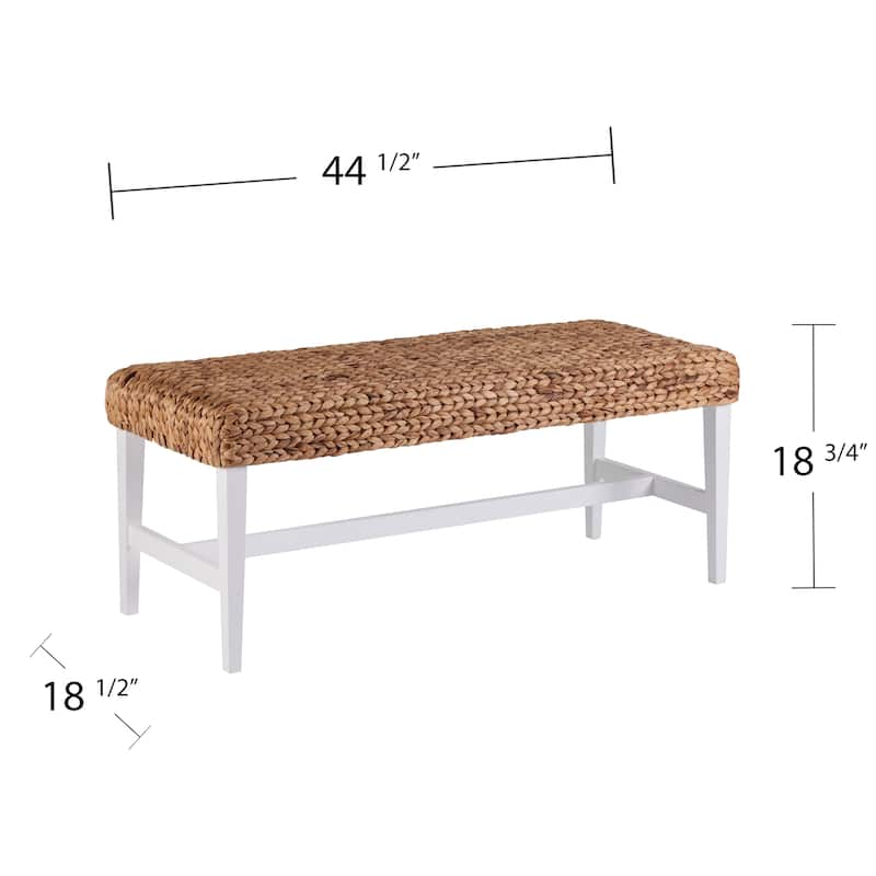 SEI Furniture Terraza White Woven Coffee Table Bench