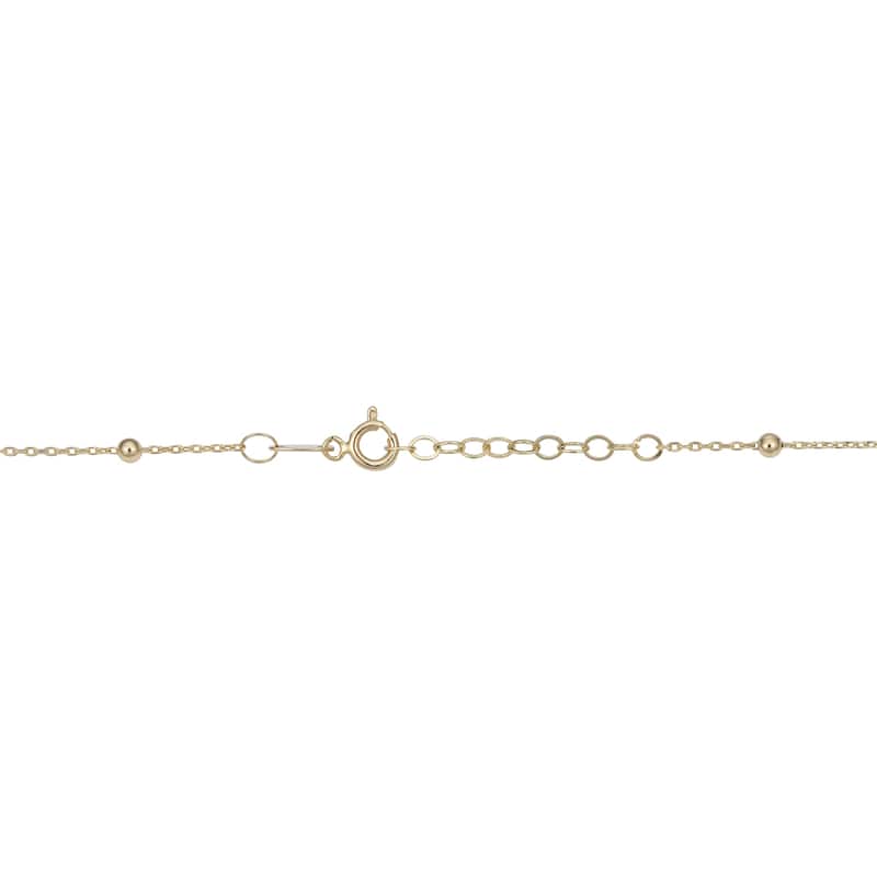 Fremada 14k Tricolor Gold Station Bead ID Bracelet (adjusts from 5.5 to 6.5 inches)