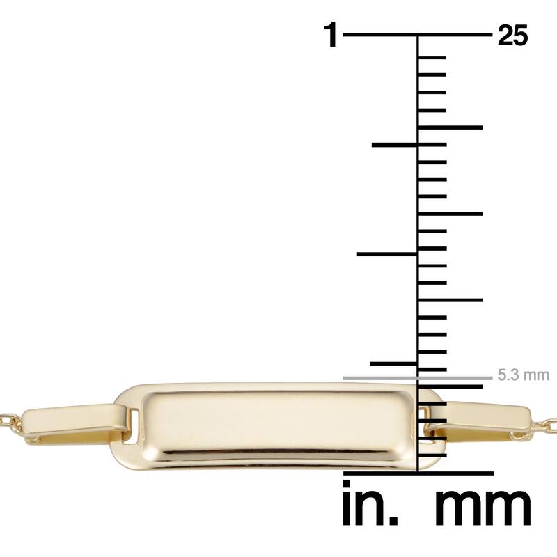 Fremada 14k Tricolor Gold Station Bead ID Bracelet (adjusts from 5.5 to 6.5 inches)
