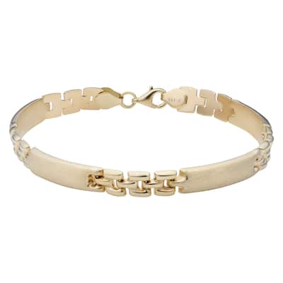 Fremada 14k Yellow Gold Satin Bar Bracelet (8 inches)