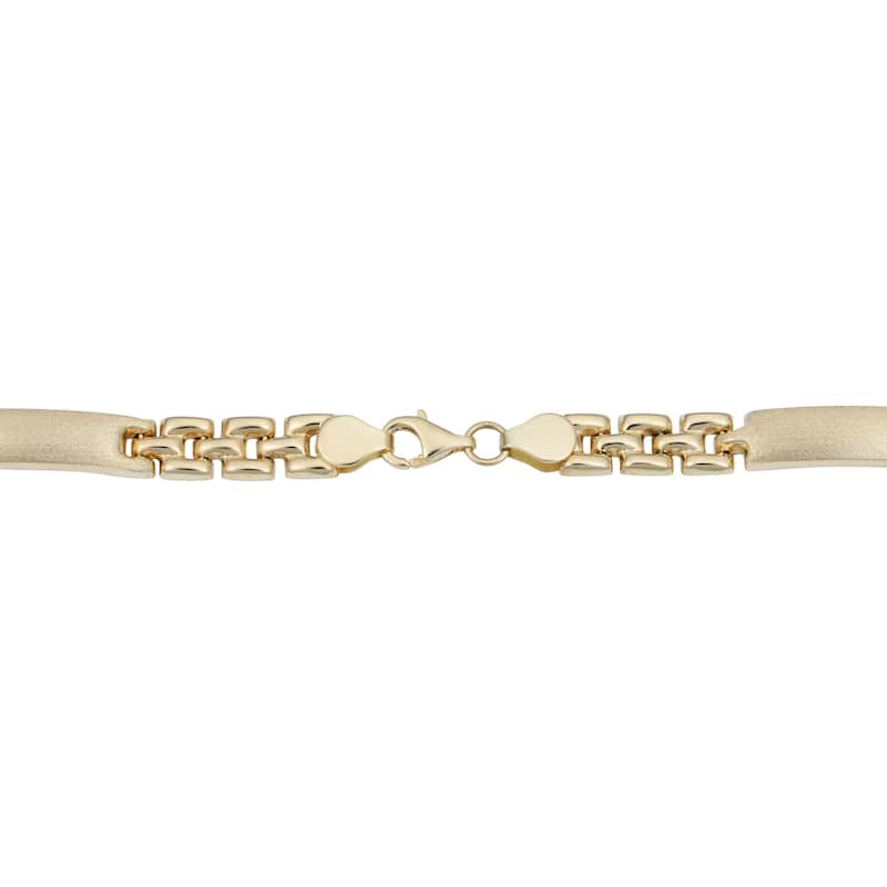 Fremada 14k Yellow Gold Satin Bar Bracelet (8 inches)