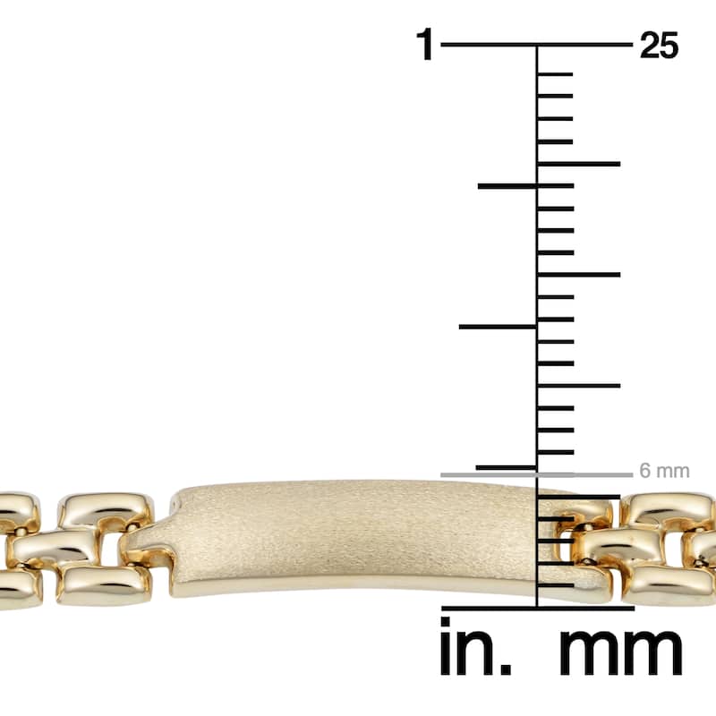 Fremada 14k Yellow Gold Satin Bar Bracelet (8 inches)
