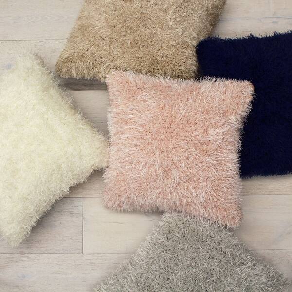 Laura Ashley Plush Shag 18 in. x 18 in. Decorative Pillow Bed Bath & Beyond 22671019