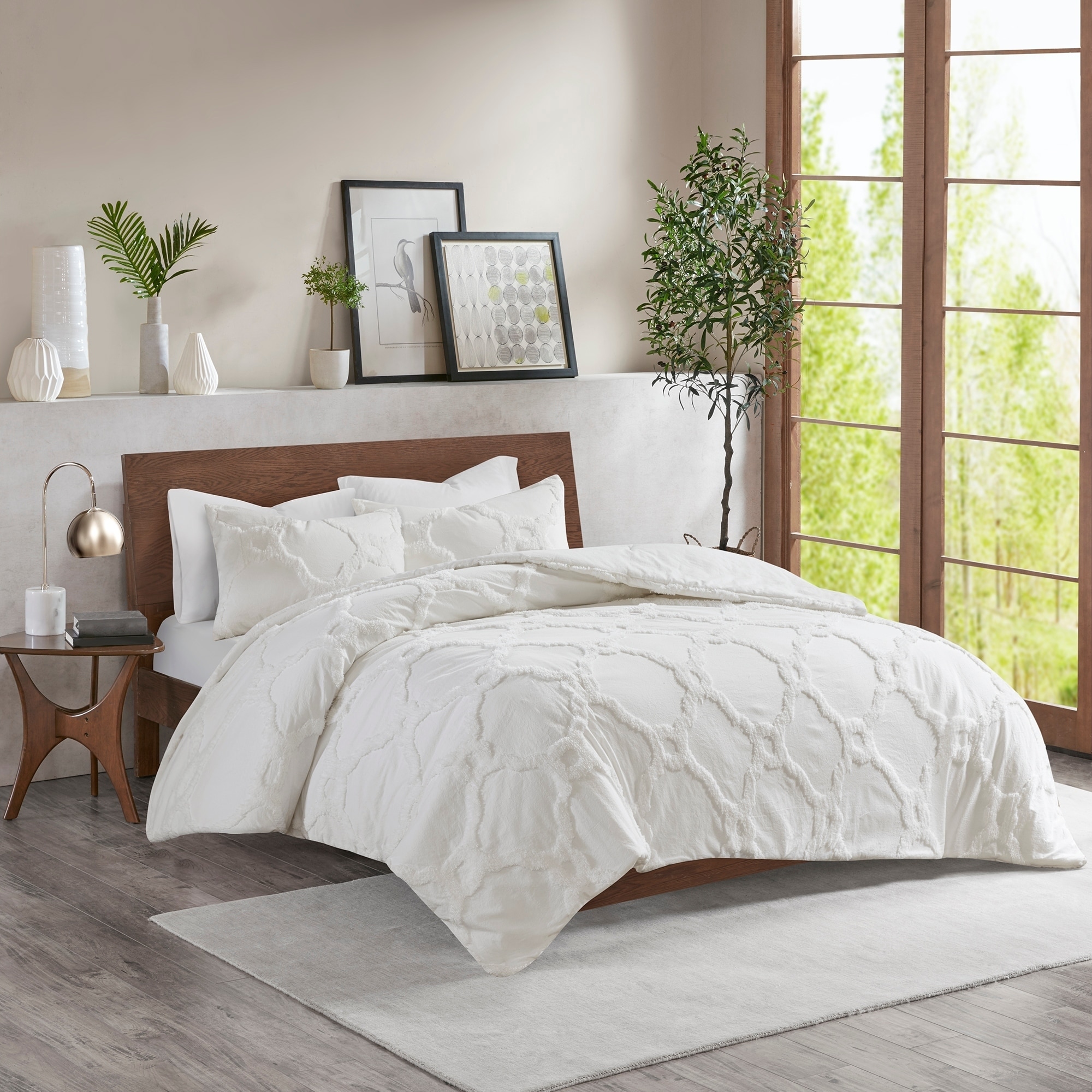 Shop Madison Park Nollie White 3 Piece Tufted Cotton Chenille