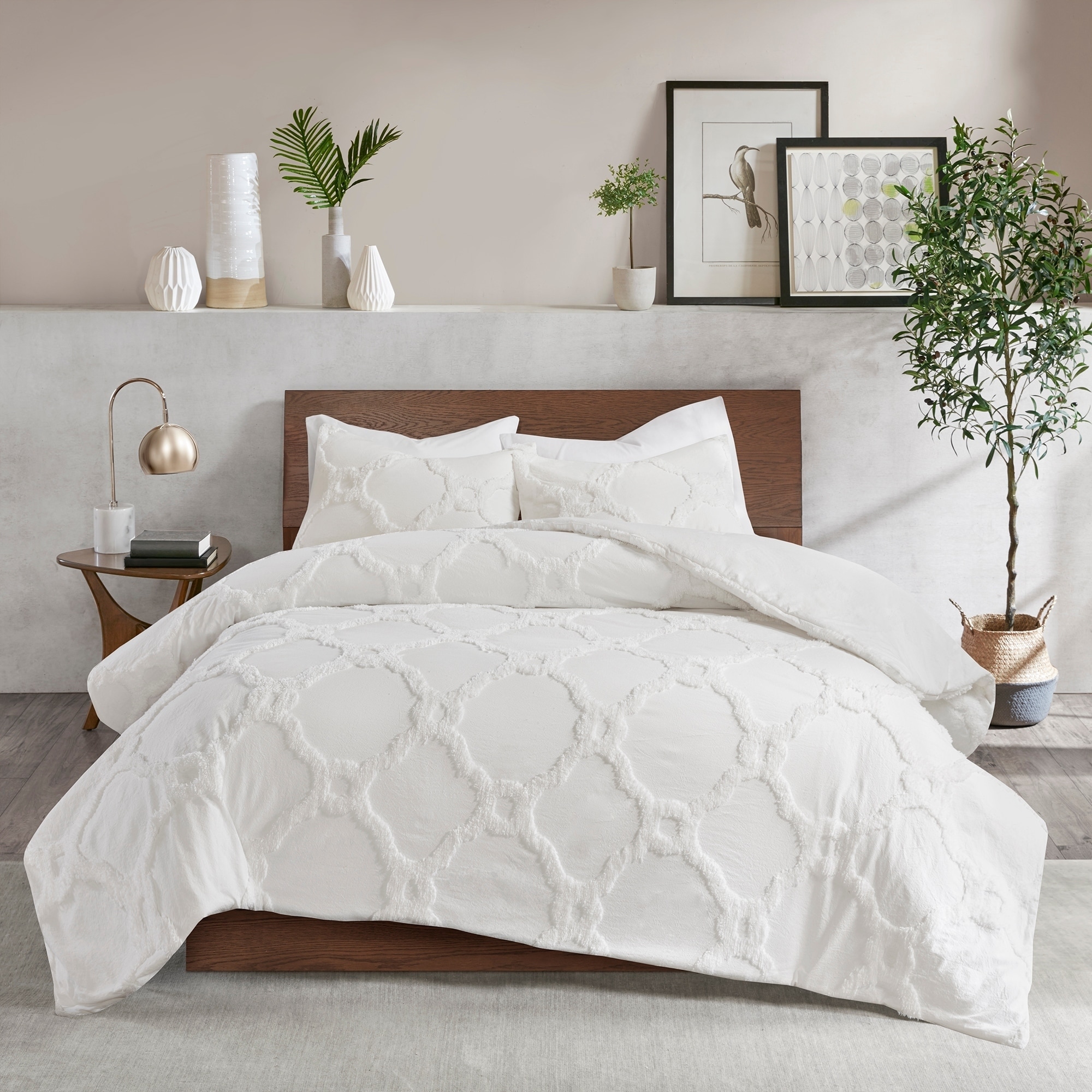 Shop Madison Park Nollie White 3 Piece Tufted Cotton Chenille