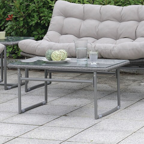 Furniture of America Anya Contemporary Grey 37-inch Metal Patio Coffee Table