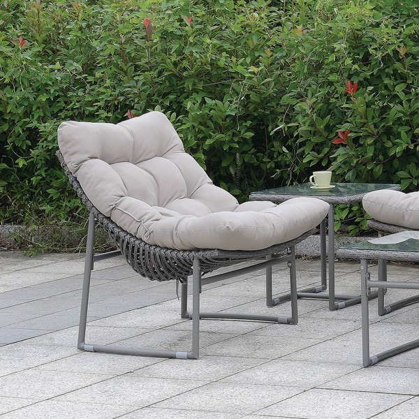 Furniture Of America Anya Contemporary Grey Metal Patio Chair On Sale Overstock 22671349