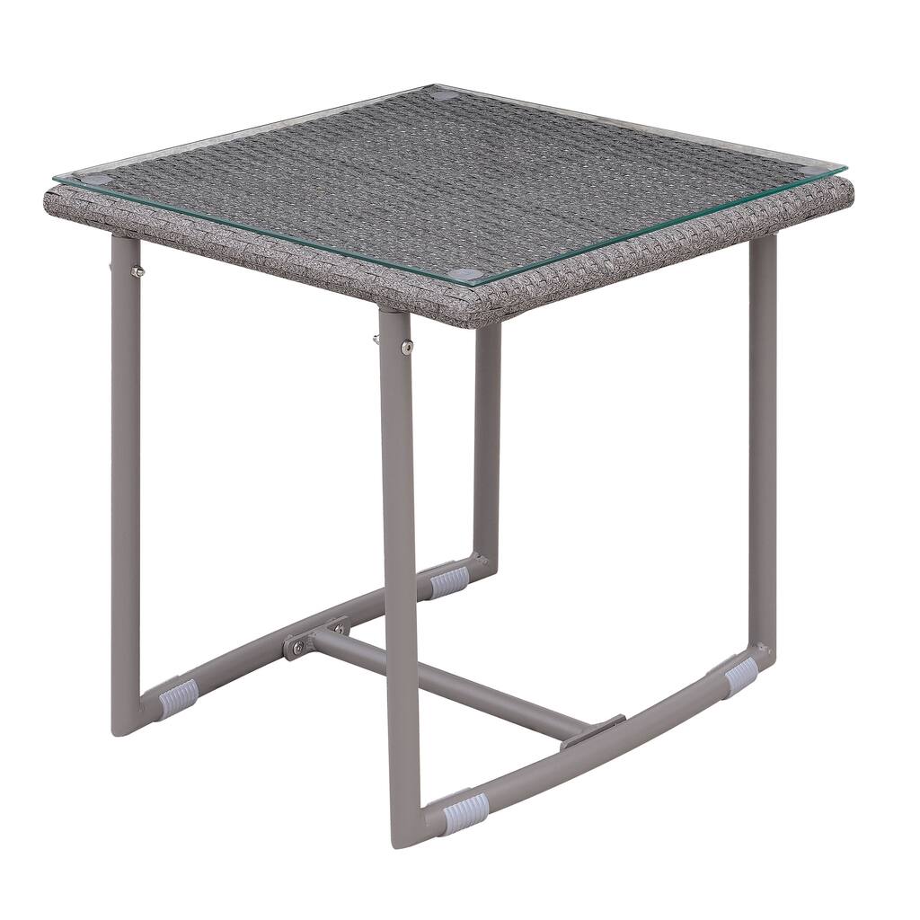 Furniture of America Anya Contemporary Grey 18-inch Metal Patio End Table