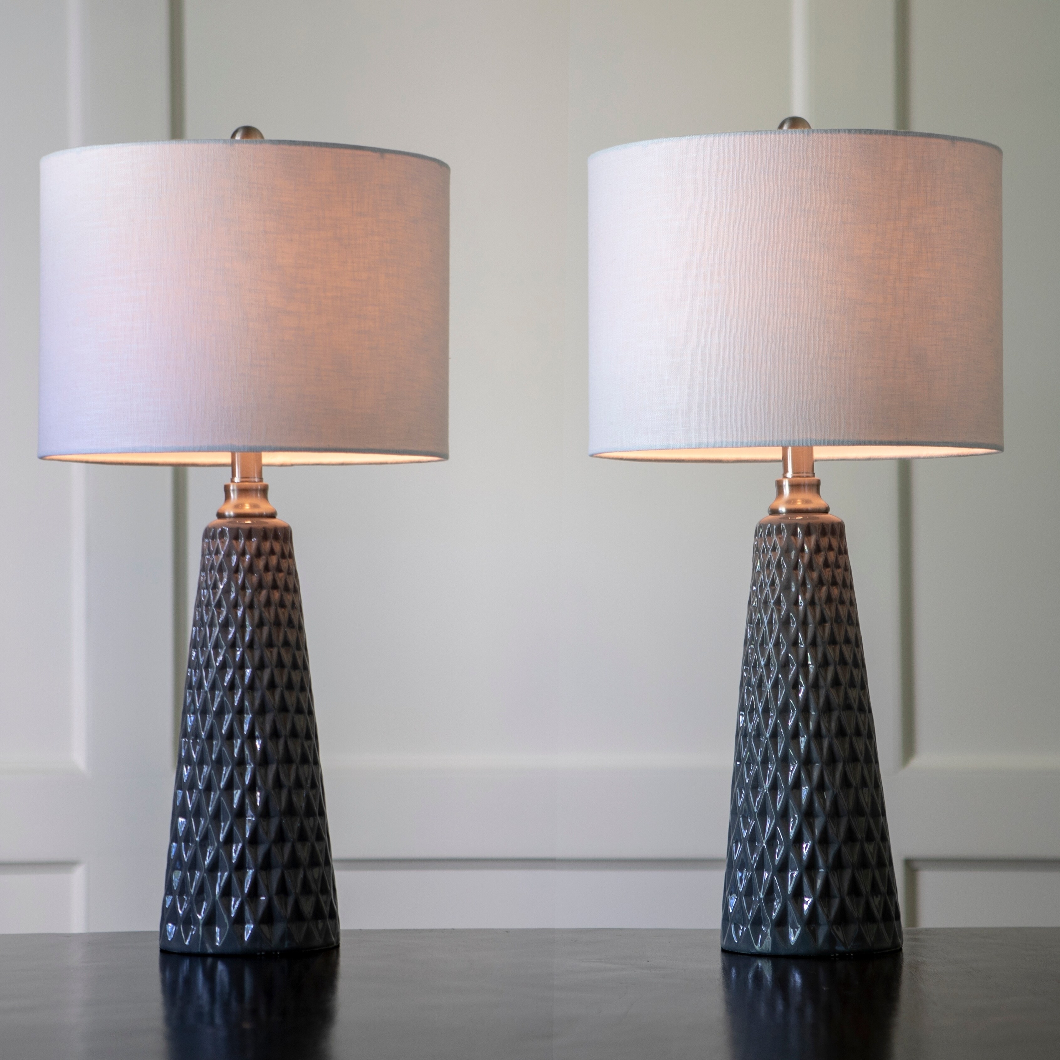Set Of Two Jameson Textured Ceramic Table Lamps On Set Of Two Jameson Textured