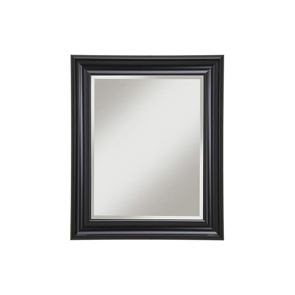 Polystyrene Framed Wall Mirror With Beveled Glass , Black