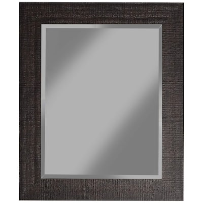 Rustic MDF Framed Wall Mirror With Sharp Edges, Espresso Brown