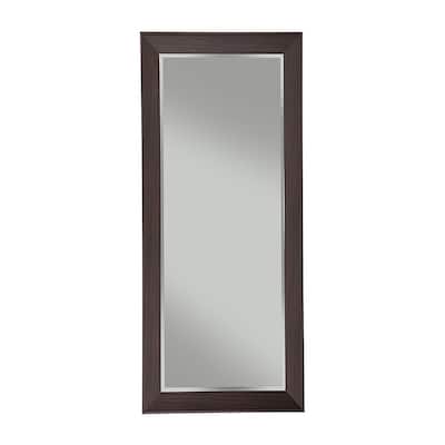 Full Length Leaner Mirror With Rectangular Polystyrene Frame, Espresso Brown