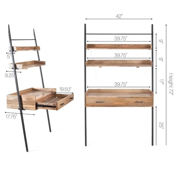 Shop Champier Ladder Desk With Shelf Overstock 22672000