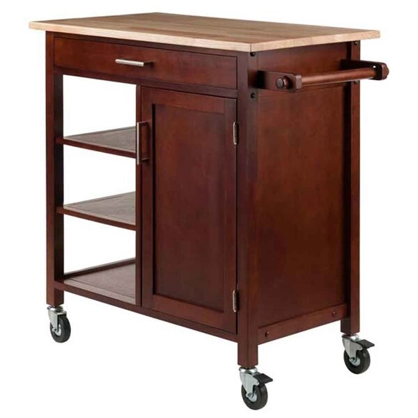 Shop Winsome Marissa Solid Wood Kitchen Cart in Walnut ...