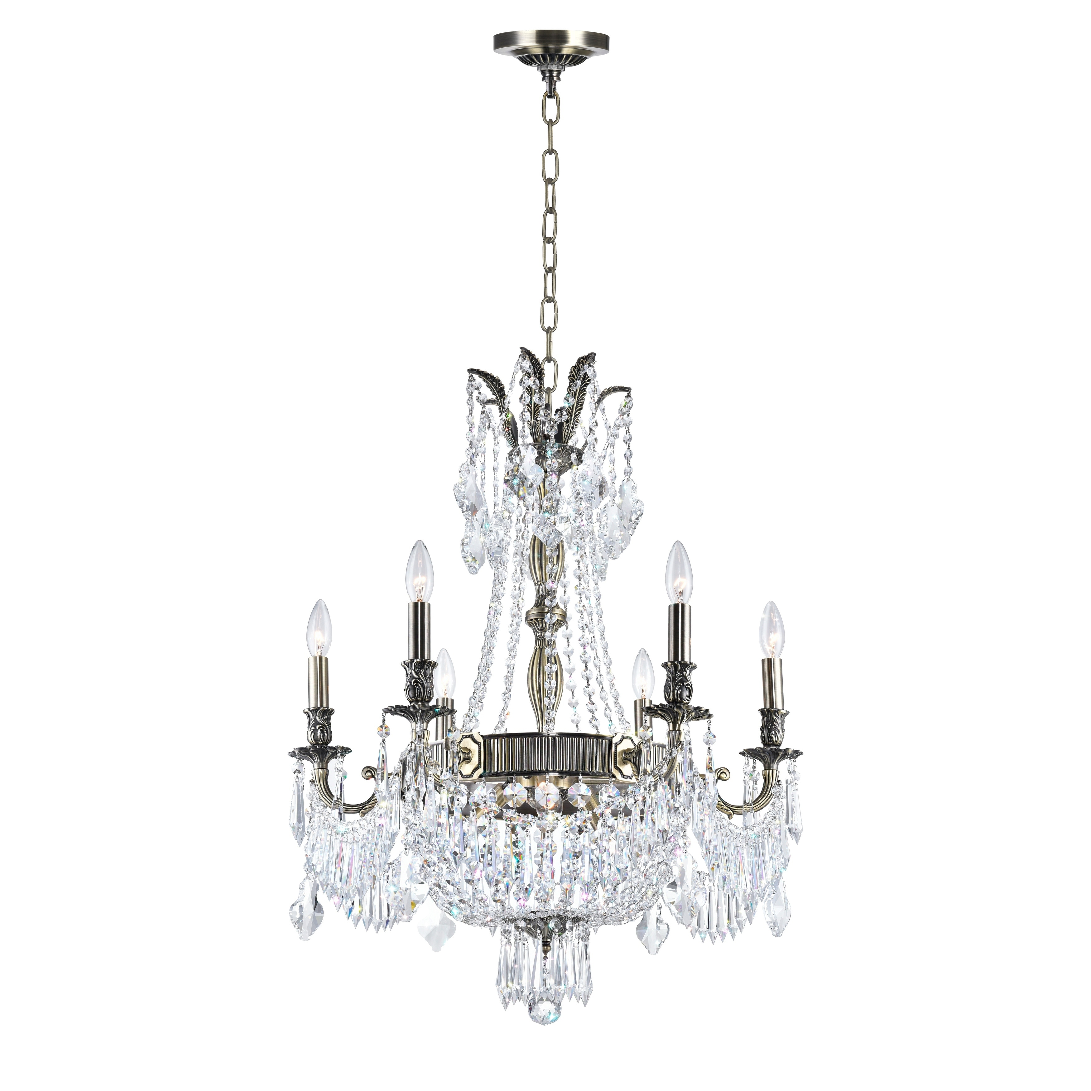 9 Light Chandelier with Antique Brass Finish - Chandeliers For Bedrooms by Overstock.com