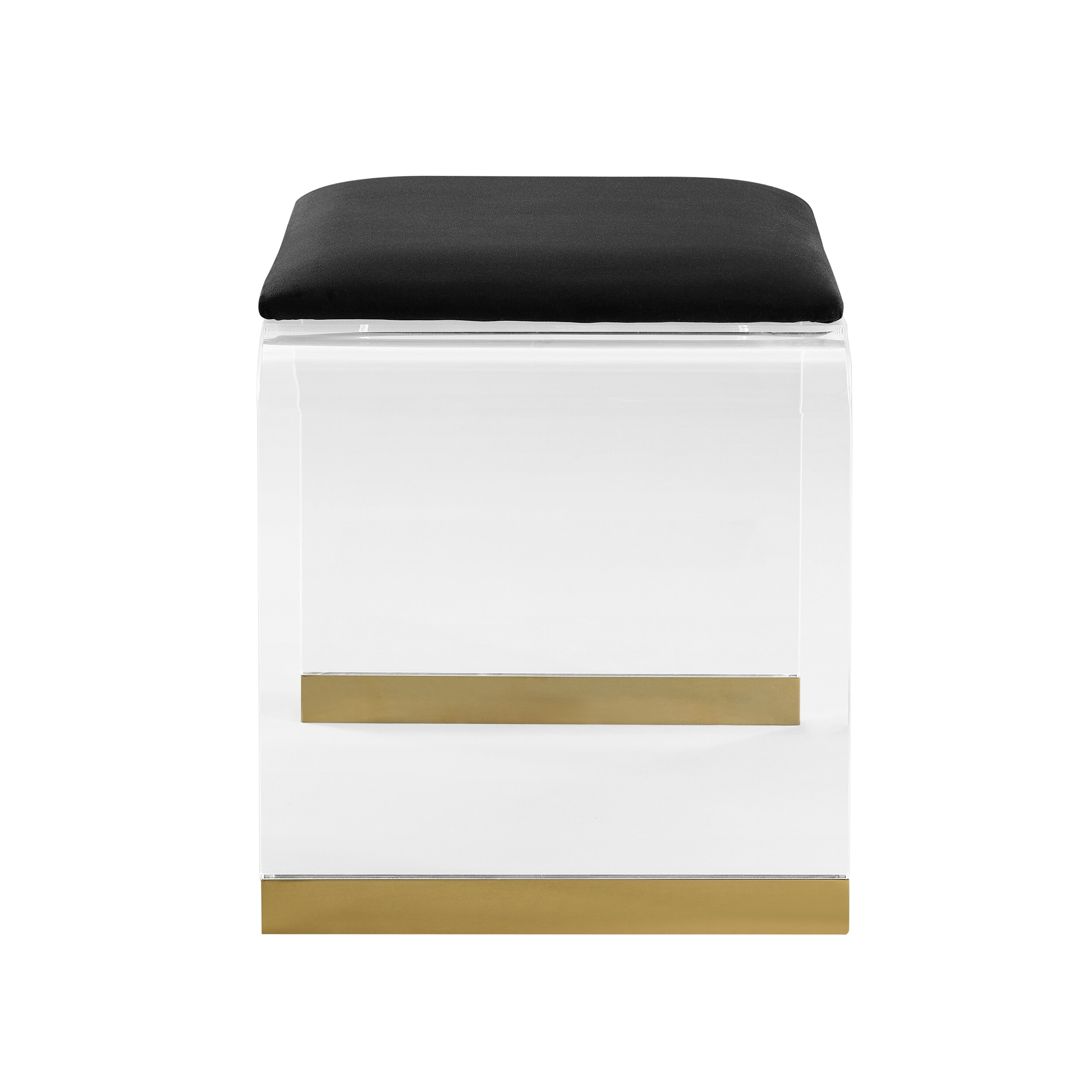 Shop Mableton Velvet Upholstered Acrylic Vanity Stool Overstock 22675698