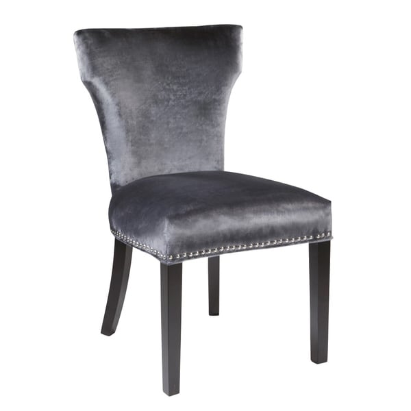 Shop Abbey Charcoal Grey Velvet Upholstered Dining Chair - Free
