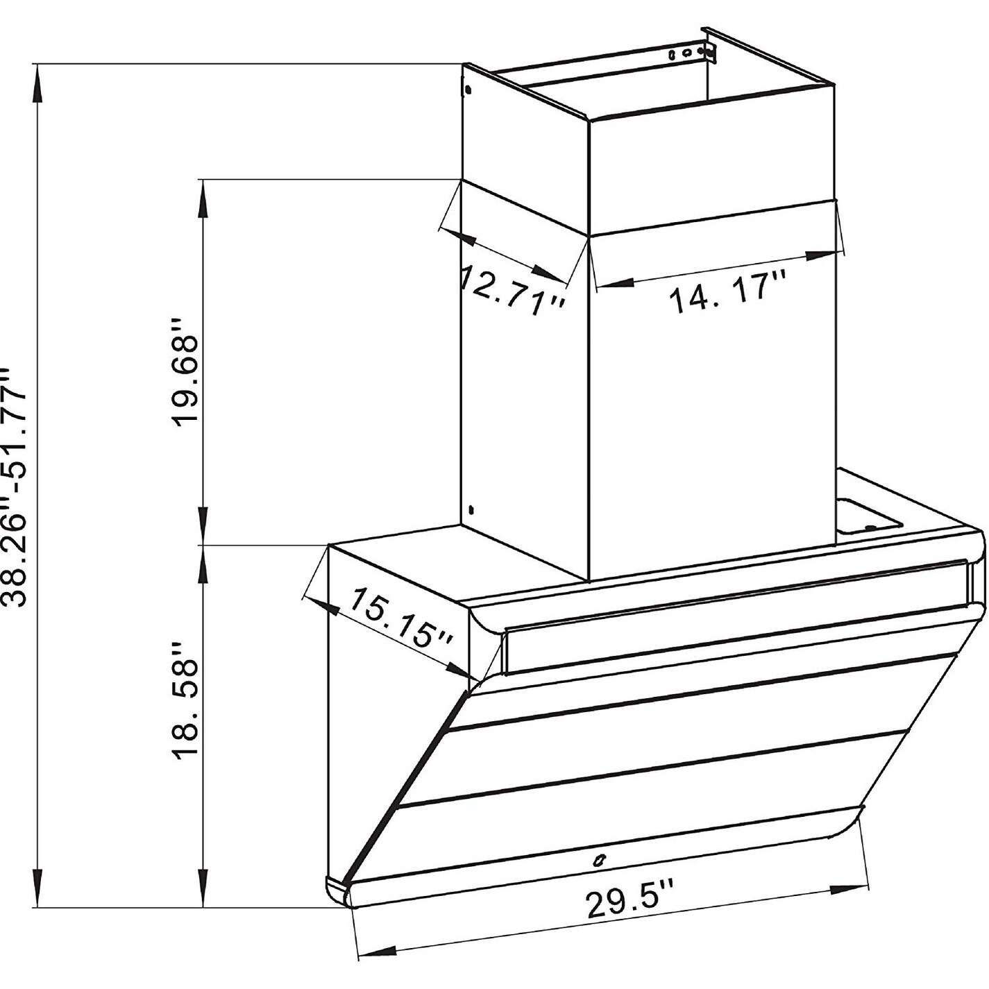Winflo 30" 900 CFM Ducted Stainless Steel Wall mount Range Hood with