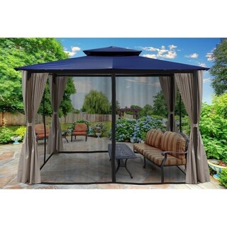Shop Lima 10 X 12 Gazebo With Mosquito Net And Curtain Free