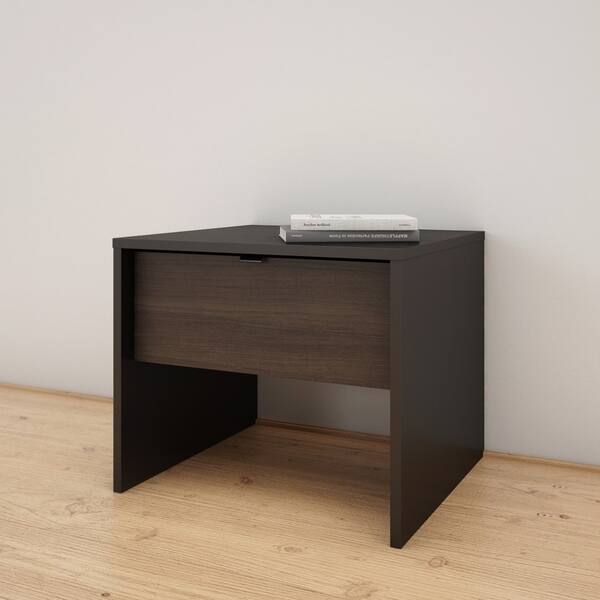 Shop Nexera Opaci T 1 Drawer Nightstand Black And Ebony Overstock 22676506