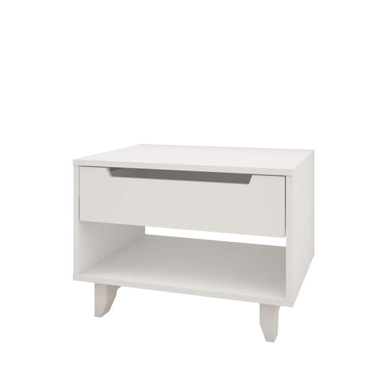 Nexera Aura 1 Drawer Nightstand, White