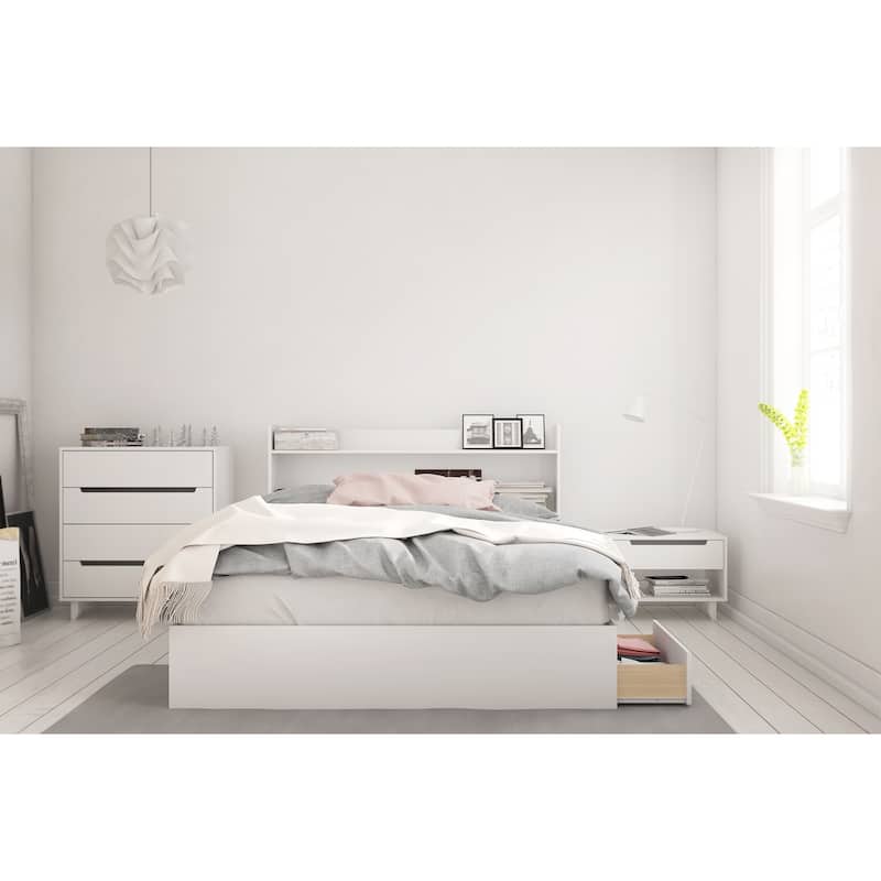 Nexera Aura 1 Drawer Nightstand, White