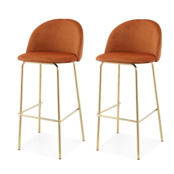 orange and gold bar stools