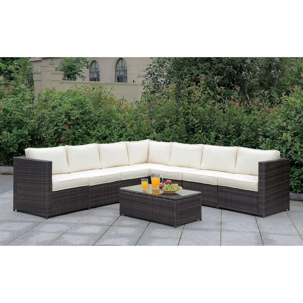 Nene Contemporary Brown Aluminum 8-Piece Patio Sectional Set by Furniture of America