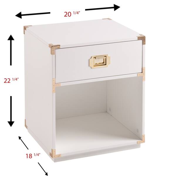 Shop Campaign Tall Storage Side Table W Drawer On Sale Free