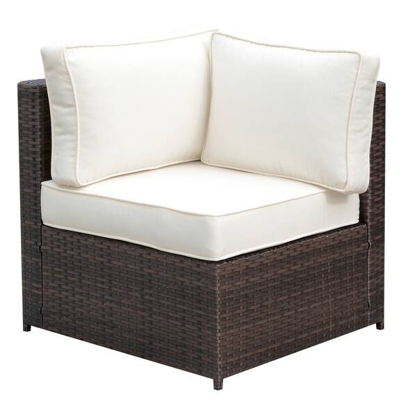slide 2 of 5, Furniture of America Fene Contemporary Brown Wicker Corner Chair
