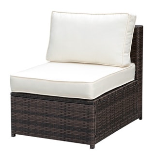 Furniture of America Fene Contemporary Brown Wicker Armless Chair