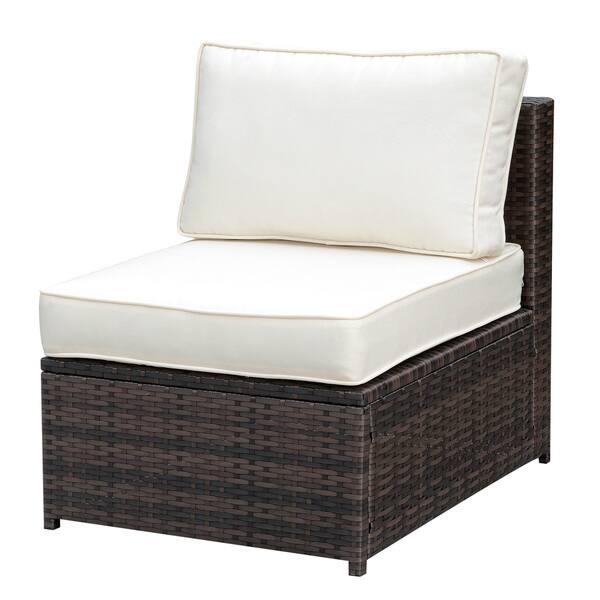 slide 2 of 4, Furniture of America Fene Contemporary Brown Wicker Armless Chair