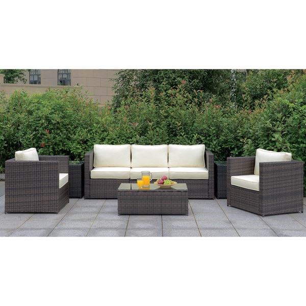 Shop Furniture of America Wiba Contemporary Brown Patio ... Shop Furniture of America Wiba Contemporary Brown Patio ... on Safavieh Outdoor Living Granton 5 Pc Living Set id=31167
