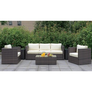 Wiba Contemporary Brown Wicker Cushioned 6-Piece Patio Set by Furniture of America