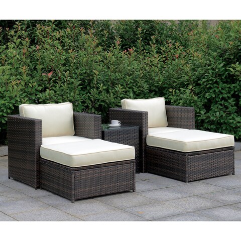 Furniture of America Jiba Contemporary Brown Cushioned Patio Set