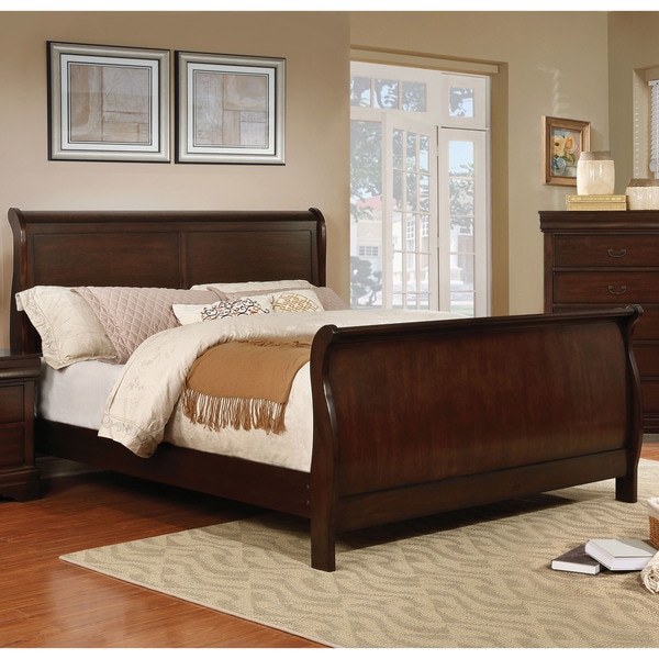 Shop Furniture of America Anna Transitional Sleigh Bed On Sale Free