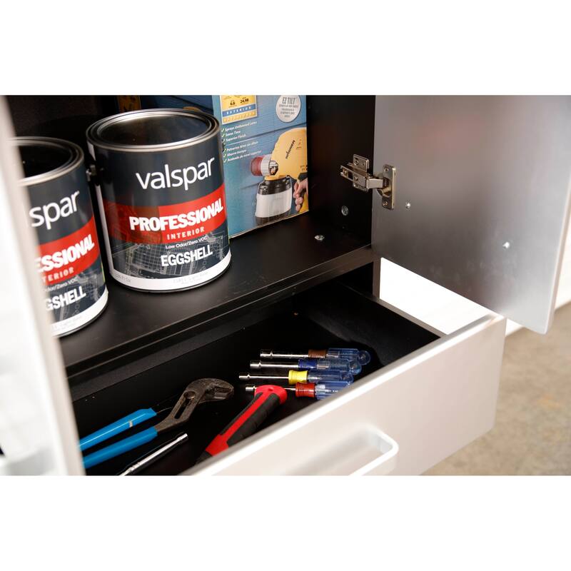 Tuff Stor Model 24206 Garage Storage Cabinet with Two Doors and Three Drawers