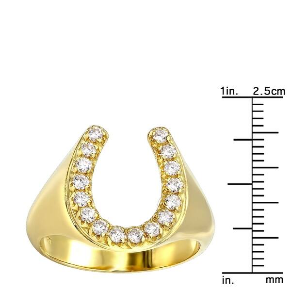 Diamond Horseshoe Ring for Men in 14k Gold 0.5ctw by Luxurman