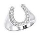 preview thumbnail 1 of 4, Diamond Horseshoe Ring for Men in 14k Gold 0.5ctw by Luxurman White - 10