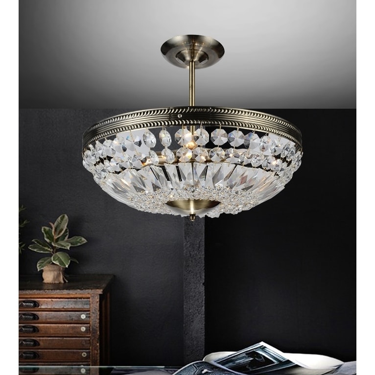 Gracewood Hollow Matiba 4-light Chandelier with Antique Brass Finish - Chandeliers For Bedrooms by Overstock.com