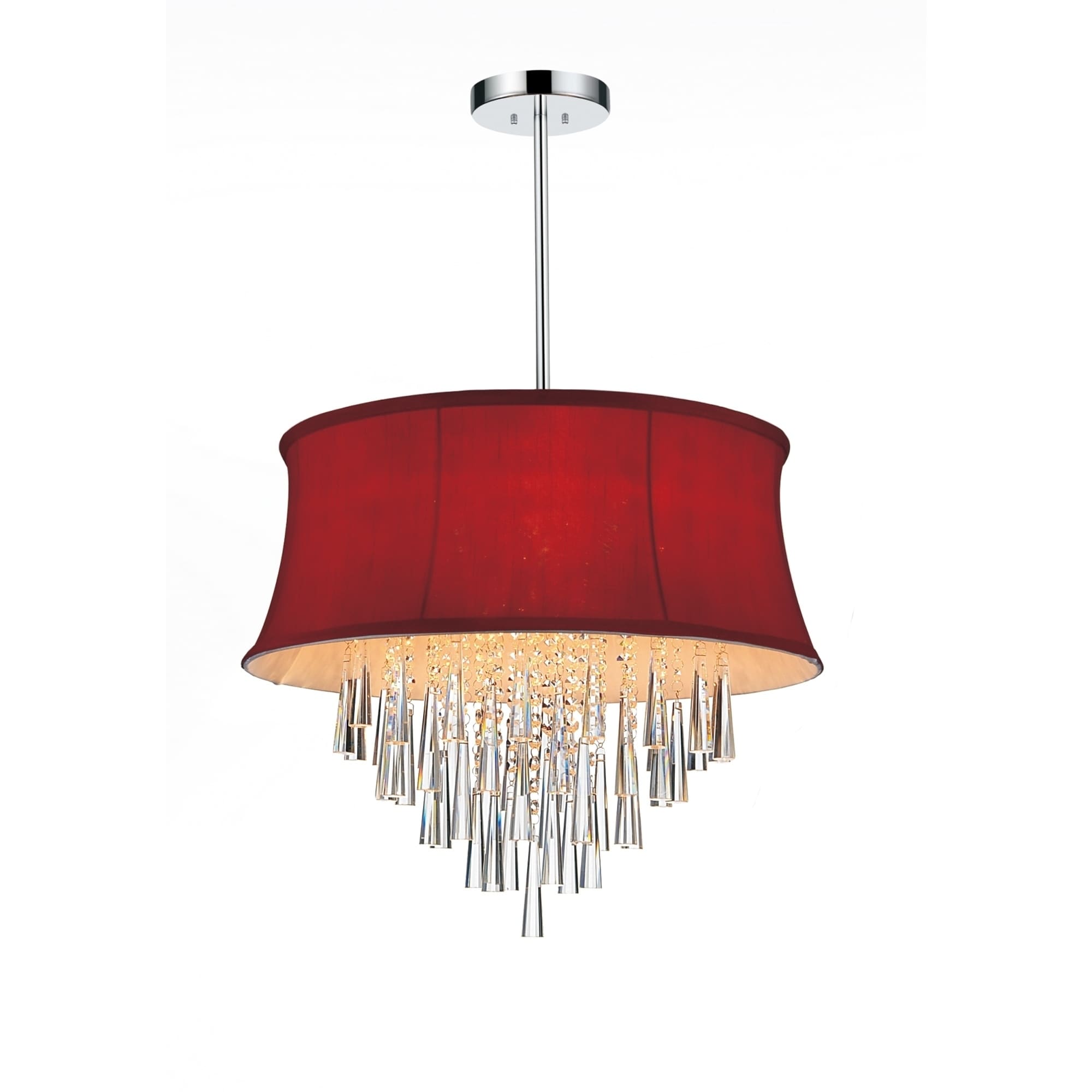 Strick & Bolton Cardinalli Chrome/ Red 6-light Chandelier - Chandeliers For Bedrooms by Overstock.com