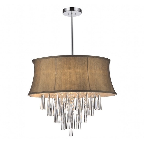 Strick & Bolton Cardinalli Chrome/ Brown 6-light Chandelier - Chandeliers For Bedrooms by Overstock.com