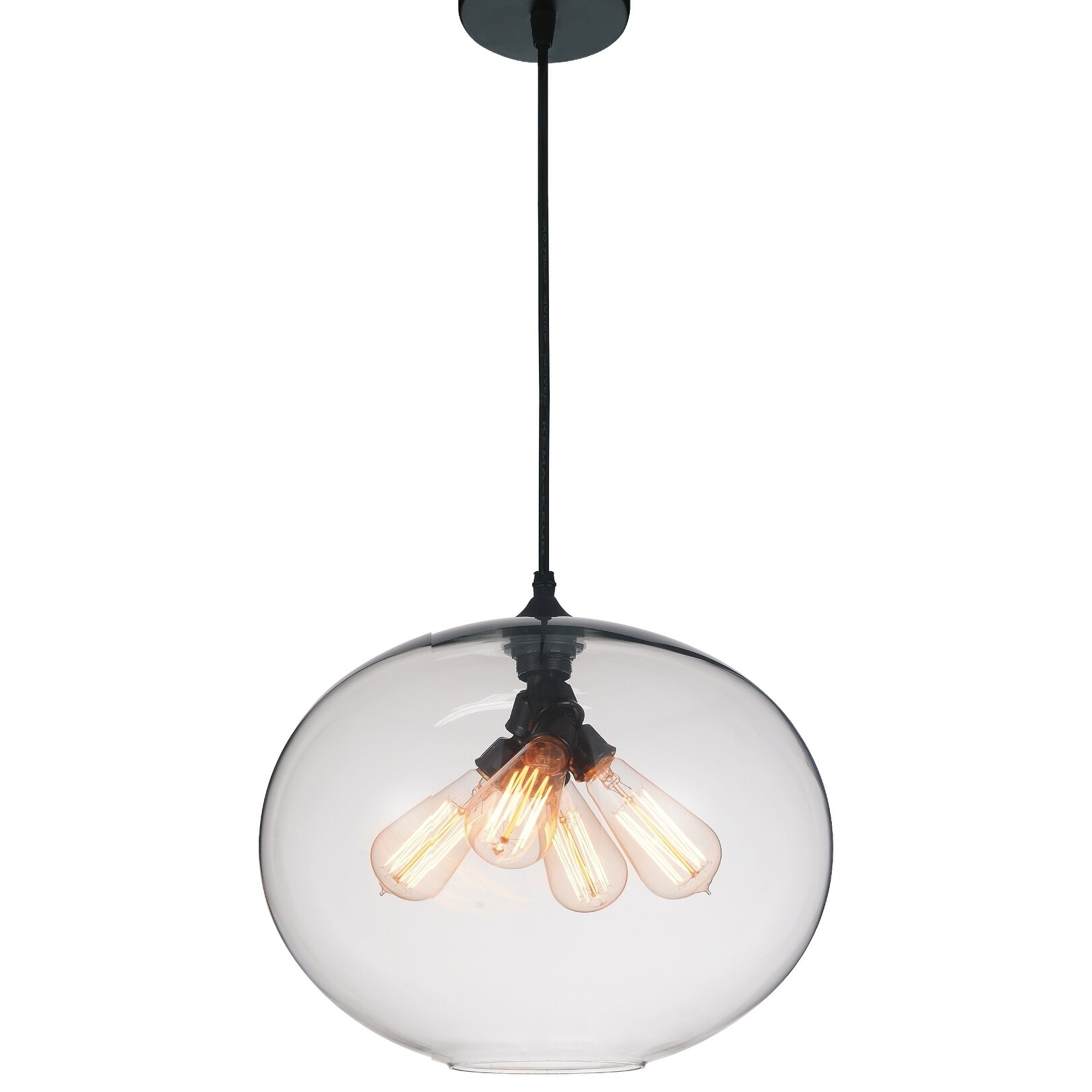 4 Light Chandelier with Transparent Shade - Chandeliers For Bedrooms by Overstock.com