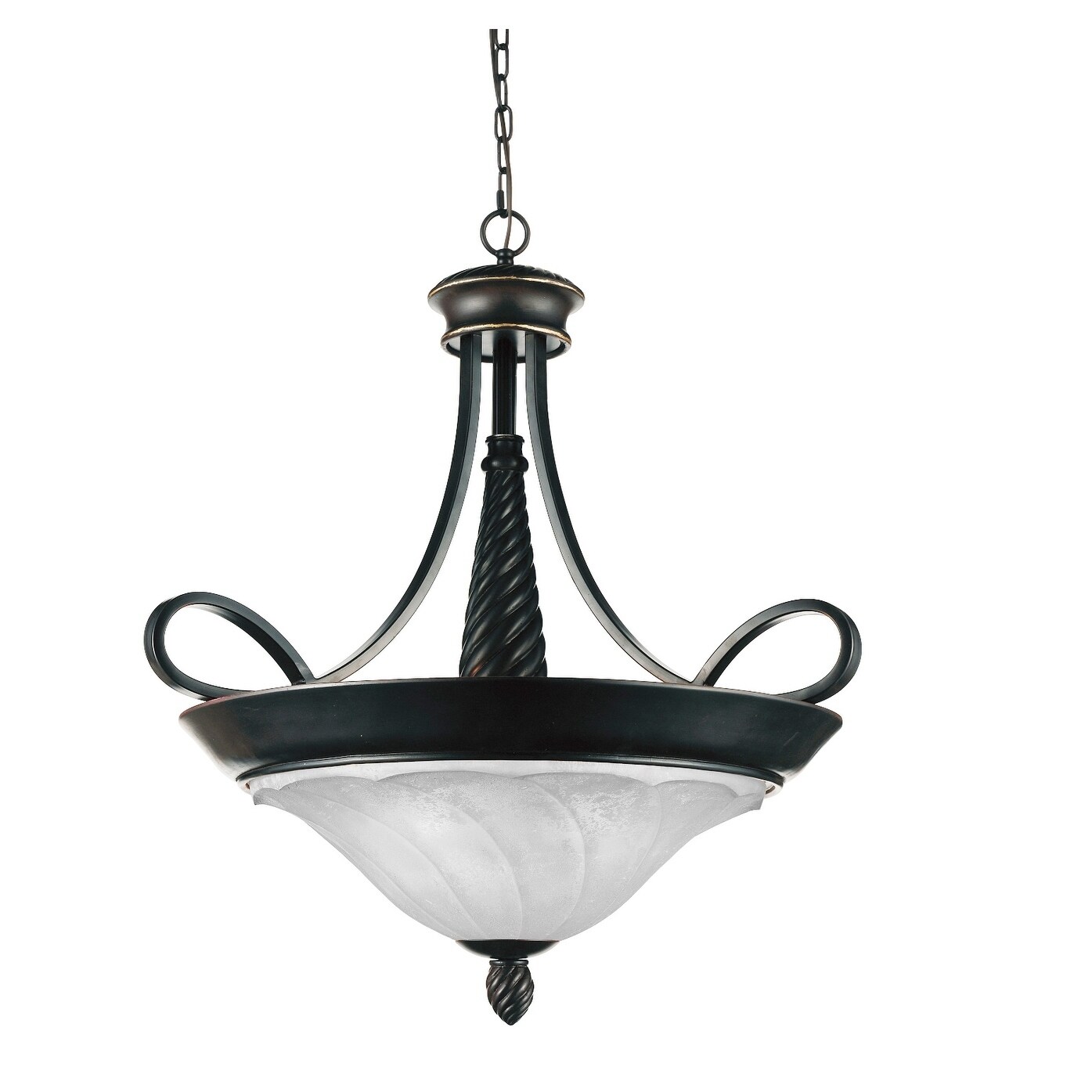 3 Light Chandelier with Standard Dark Bronze Finish - Chandeliers For Bedrooms by Overstock.com