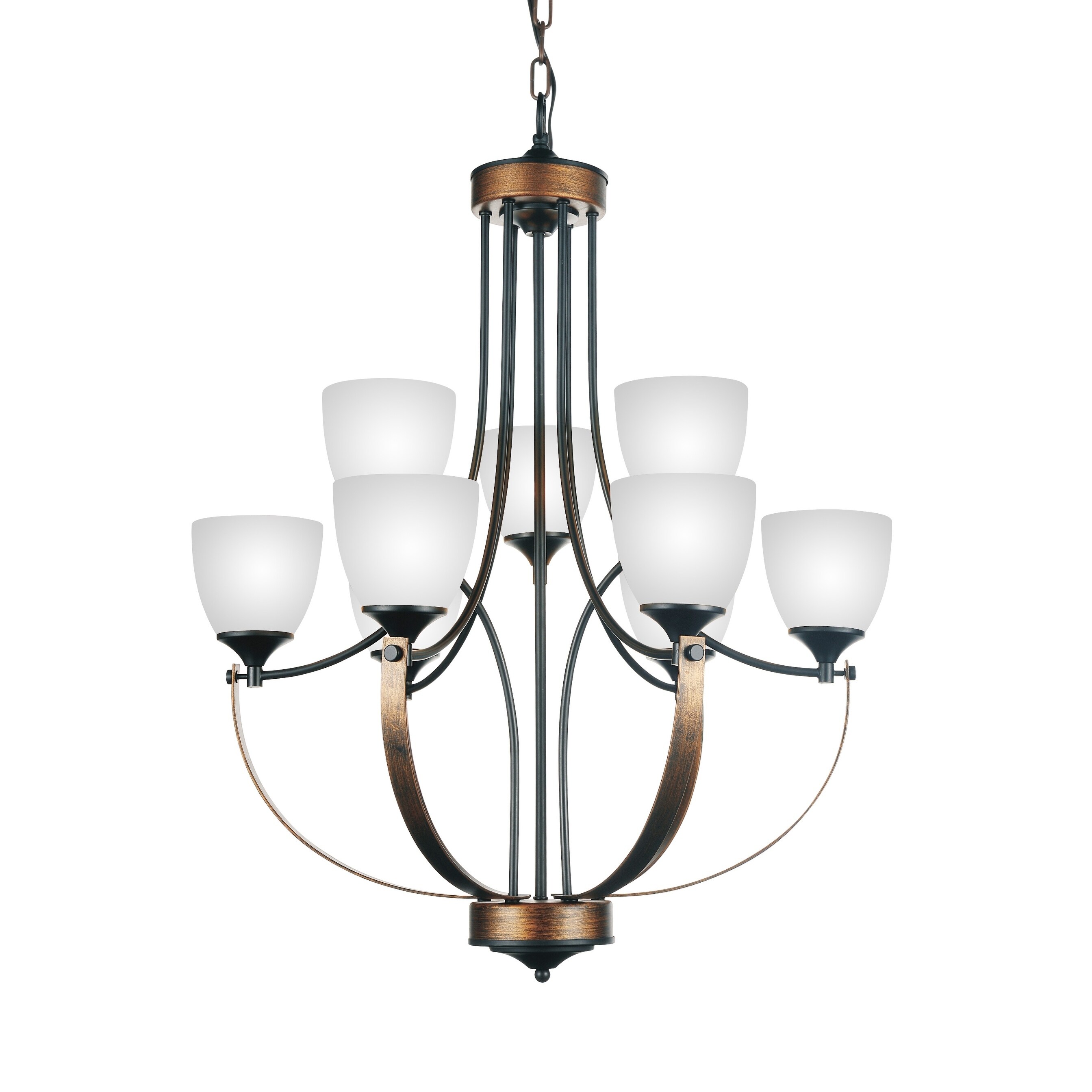 9 Light Chandelier with Brushed Golden Brown Finish - Chandeliers For Bedrooms by Overstock.com