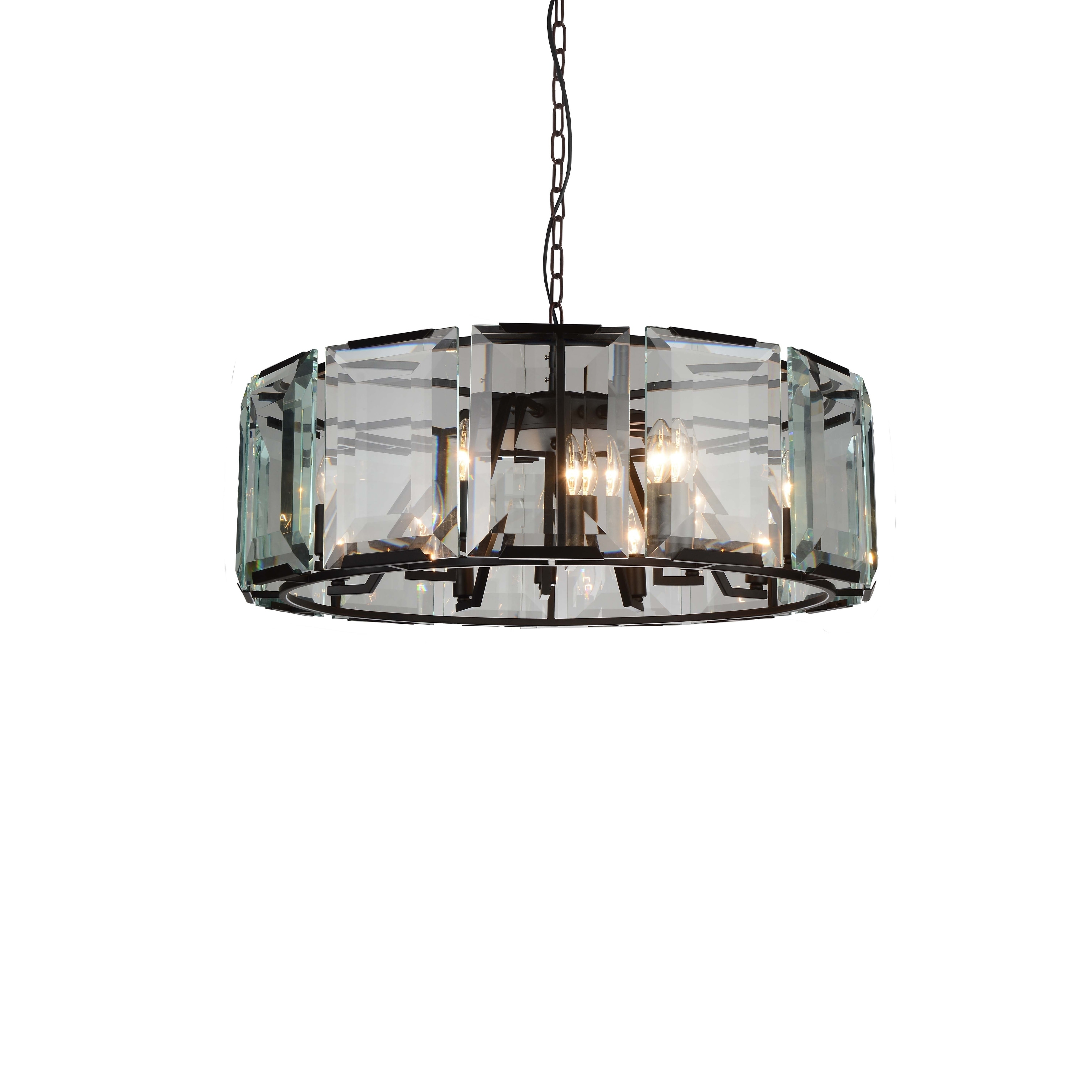 12 Light Chandelier with Black Finish and Clear Crystals - Chandeliers For Bedrooms by Overstock.com