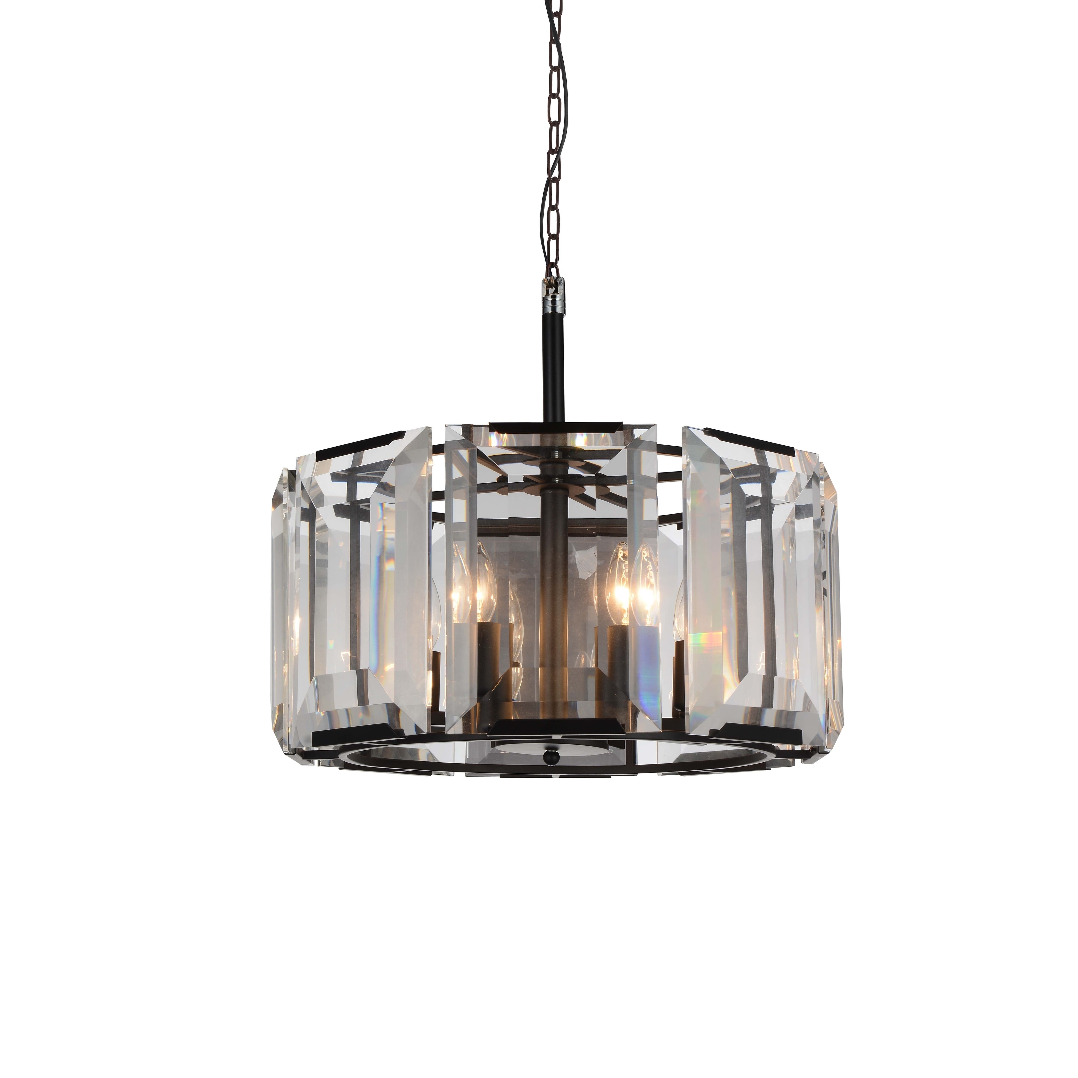 8 Light Chandelier with Black Finish and Clear Crystals - Chandeliers For Bedrooms by Overstock.com