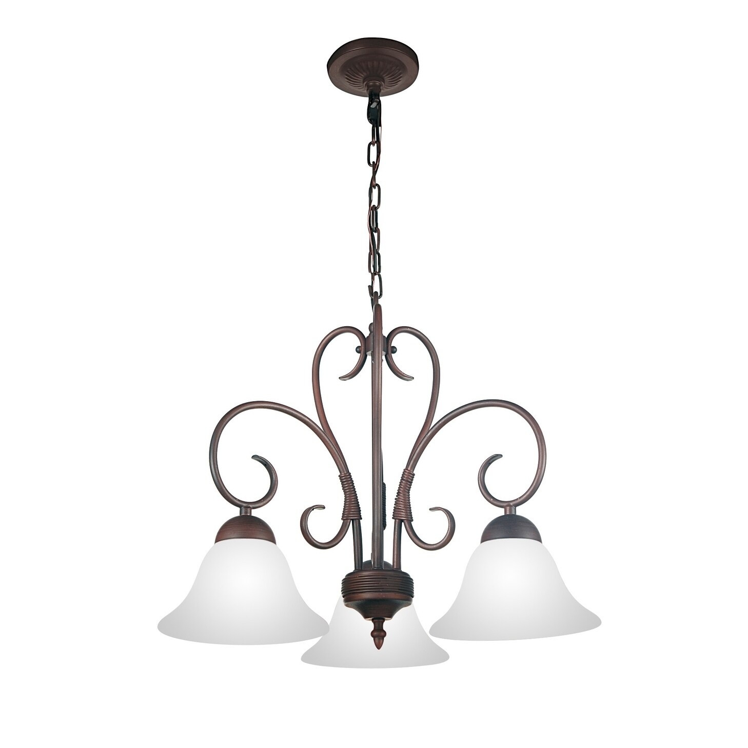 3 Light Chandelier with Oil Rubbed Brown Finish - Chandeliers For Bedrooms by Overstock.com